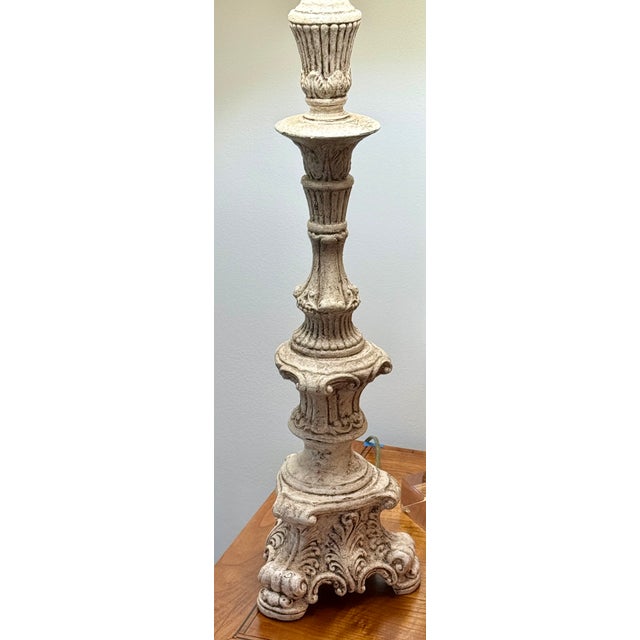 1960s Ornate Candlestick-Style Table Lamp For Sale - Image 5 of 7