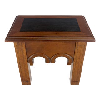Heavy Solid Mahogany Custom Wood Milling Arts & Crafts 1970s Side End Table MINT For Sale
