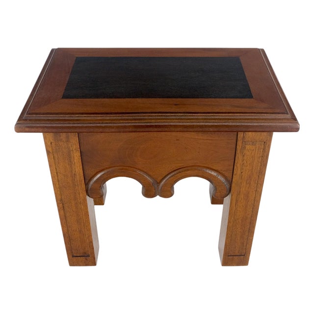 Heavy Solid Mahogany Custom Wood Milling Arts & Crafts 1970s Side End Table MINT For Sale