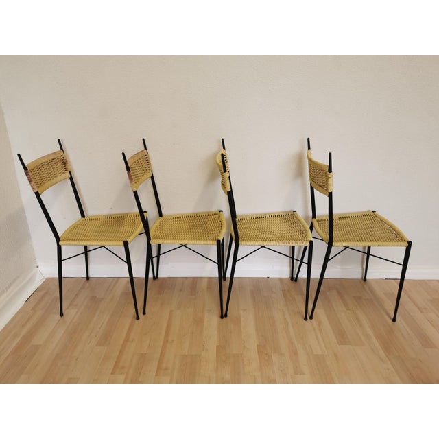 Vintage Italian Dining Chairs in Rattan-Look Plastic, 1970s, Set of 4 For Sale - Image 14 of 18