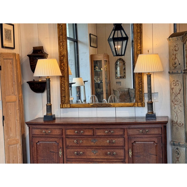 1950s 1950s Metal Column Table Lamps in Bronze and Silver - a Pair For Sale - Image 5 of 13