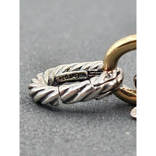 David Yurman Oval Link Chain Bracelet Sterling Silver With 18k Yellow Gold For Sale In Chicago - Image 6 of 8