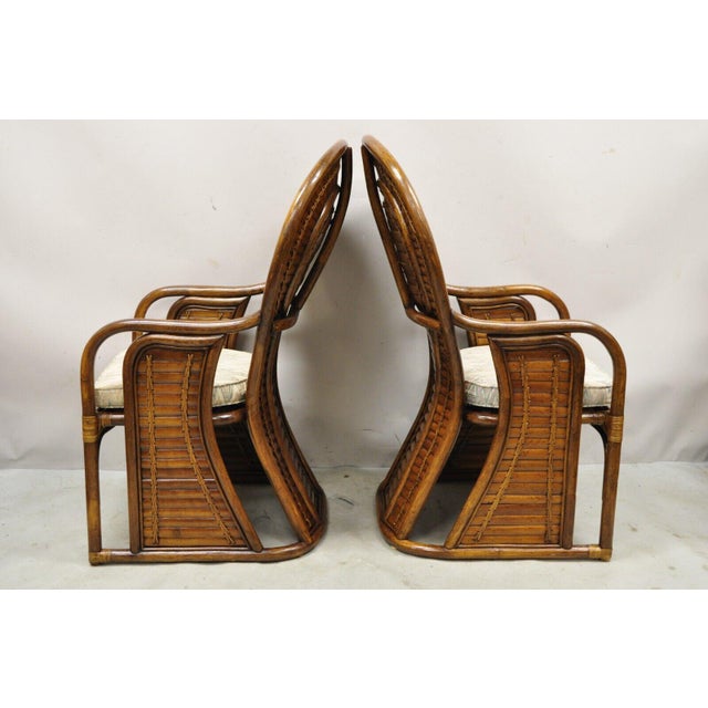 Late 20th Century Pair Vintage Hollywood Regency Boho Chic Bentwood