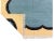 Casa Cosima Handmade Cotton Scalloped Edge Rug, Teal Blue, Black and Cream Bordered Dhurrie- 10'x14' For Sale - Image 4 of 13