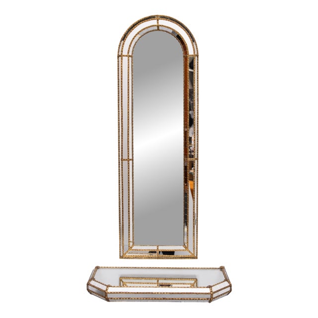 Mosaic Wall Mirror and Console, 1970s, Set of 2 For Sale
