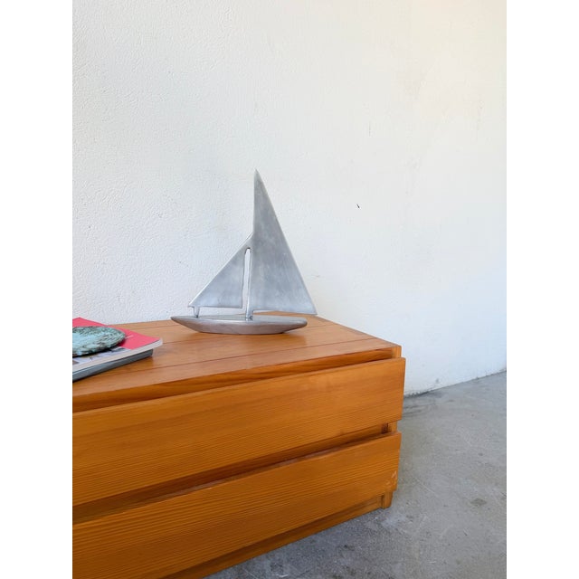 Vintage Polished Aluminum Sailboat, 1970s For Sale - Image 4 of 18
