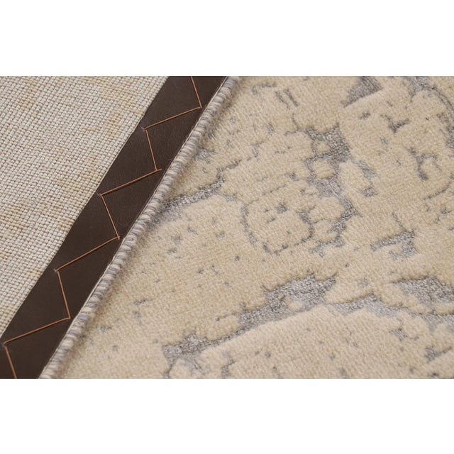 Cream Rug & Kilim’s Modern Rug in Silver-Gray With Cream Abstract Patterns For Sale - Image 8 of 8