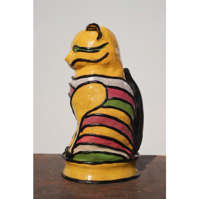 1988 French Studio Pottery Life-Size Cat For Sale - Image 4 of 12