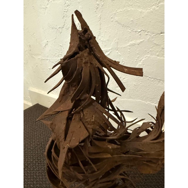 Brown Abstract Expressionist Welded Steel Rooster Sculpture For Sale - Image 8 of 8