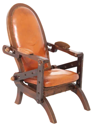 Italian Rustic Style Leather and Wood Armchair, 1950s