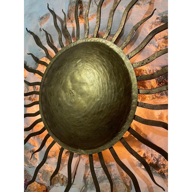 Spanish Solar Crown Sunburst Fixture in Gilt Metal, 1950 For Sale - Image 4 of 10