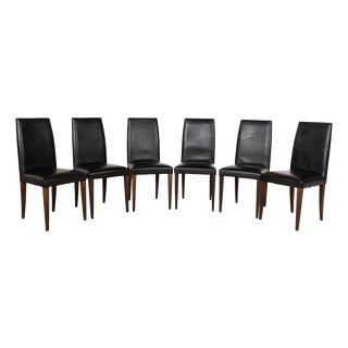 Chairs Leather Chair in Black from MDF Italia, Set of 6 For Sale