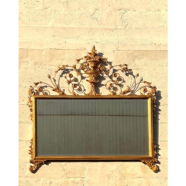 Vintage Regency Monumental Horizontal Gilt Vine Mirror For Sale - Image 4 of 4