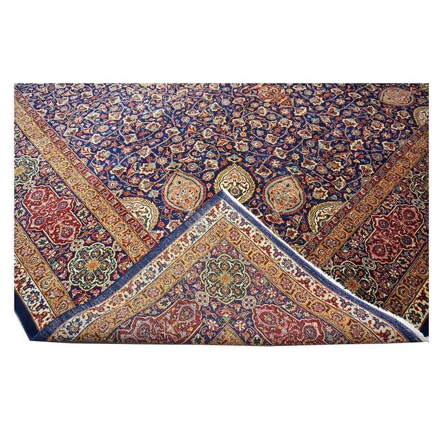 Antique Persian Tabriz Wool 12 x 19 Red, Blue & Orange Handmade Area Rug #9902618 For Sale - Image 10 of 12