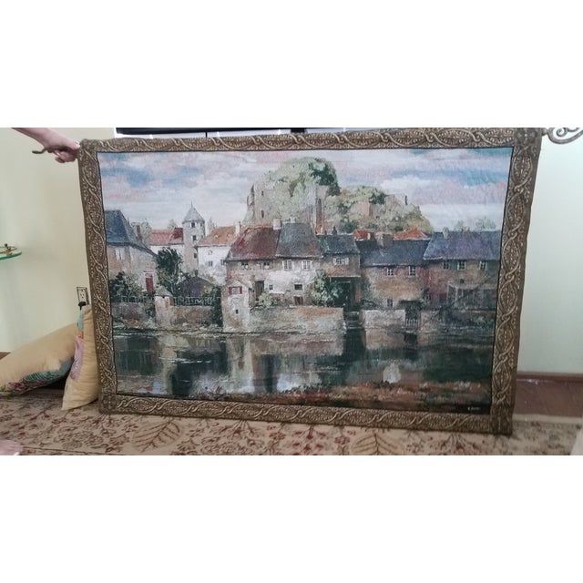 1970s Vintage "Mohawk" Classic Collection Roger Duvall Tapestry of La Seyne Sur Mer For Sale - Image 5 of 5