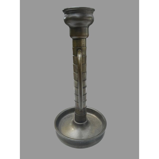 American Antique Vincent MFG Co Cleveland Brass Giant Chamberstick Candlestick 17” #533 For Sale - Image 3 of 12
