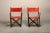 Mogens Koch MK-16 Folding Chairs in Oak and Red Leather for Valmazan by Mogens Koch, 1960s, Set of 2 For Sale - Image 4 of 18