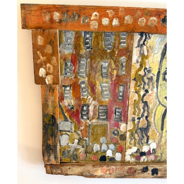 Purvis Young — Procession and Witness (Angels and Mourning), Mixed-Media Diptych For Sale - Image 12 of 18