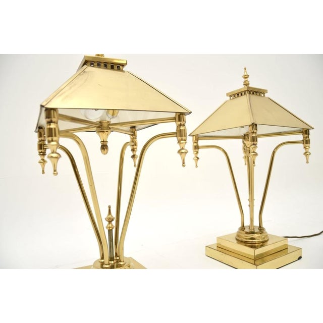 Metal Vintage Brass Table Lamps, 1970s, Set of 2 For Sale - Image 7 of 10