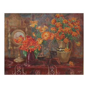 Vintage Floral Oil Painting, Still Life, Soviet Ukrainian Art 53-67