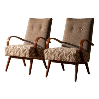 Bentwood Lounge Chairs by Jaroslav Šmídek, Czechoslovakia, 1950s, Set of 2 For Sale