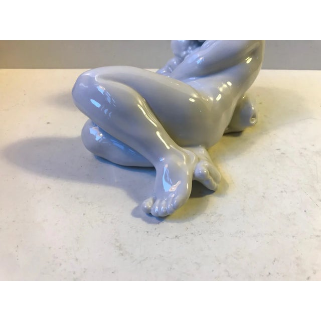 Ceramic Antique Danish Blanc de Chine Mother & Child Figurine by Kai Nielsen for Bing & Grondahl For Sale - Image 7 of 13