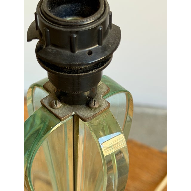 Glass Italian Fontana Arte Attributed Glass Table Lamp For Sale - Image 7 of 12