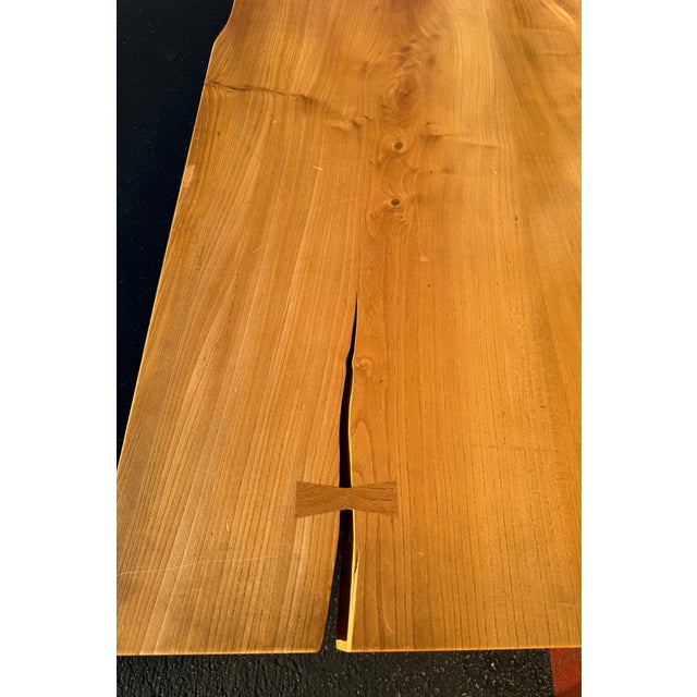 Large Urban Hardwoods Solid Wood Live Edge Dining / Conference Table With Steel Base For Sale - Image 11 of 18