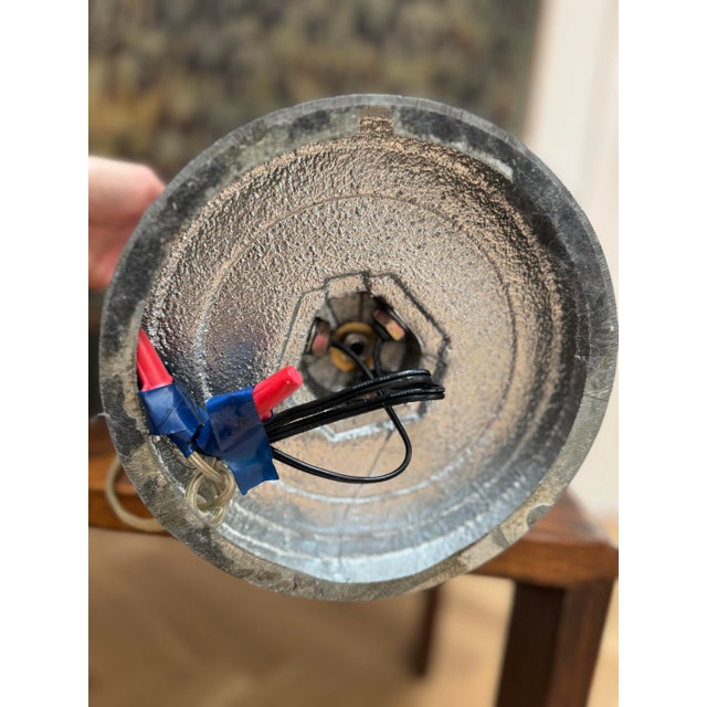 Early 20th Century Art Deco Three-Candle Fluted Cast Metal Table Lamp For Sale - Image 9 of 9