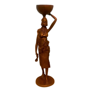 1970s African Woman Bronze Statue by Atelier Dermé Morou