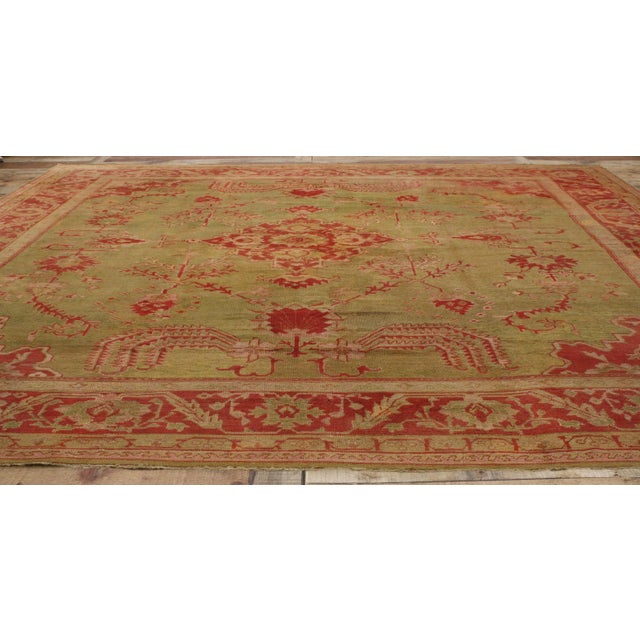 Antique Turkish Oushak Rug - 14'02 X 15'07 For Sale - Image 4 of 5