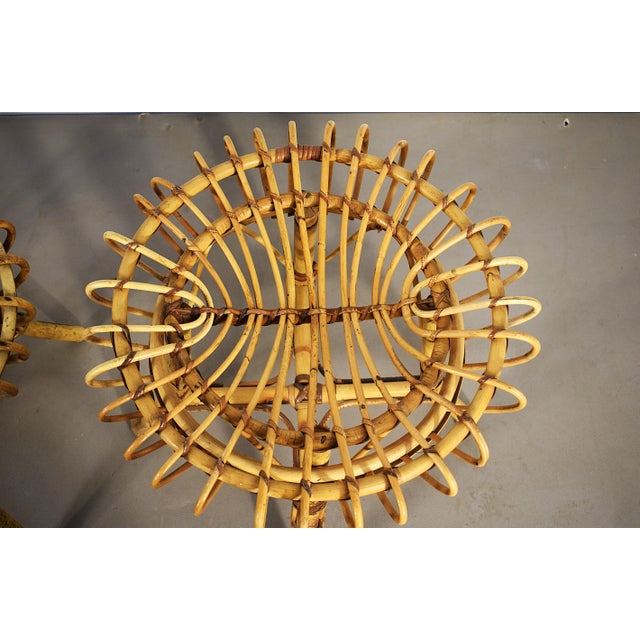 Bamboo Stools, Italy, 1970, Set of 3 For Sale - Image 3 of 17