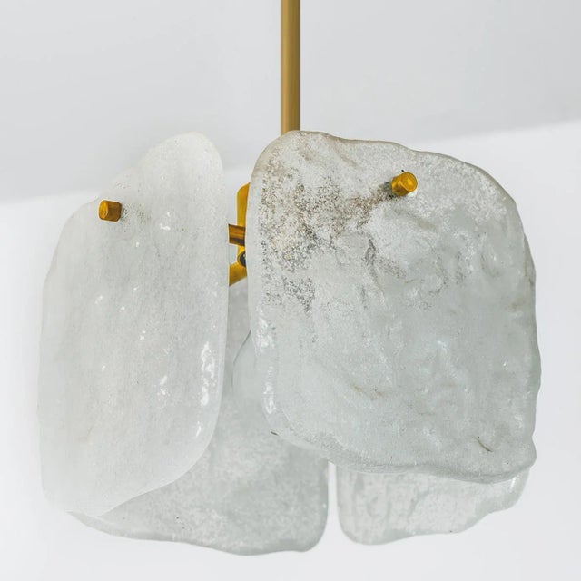 Ice Glass Pendant Light by J.T. Kalmar, 1960s For Sale - Image 9 of 14