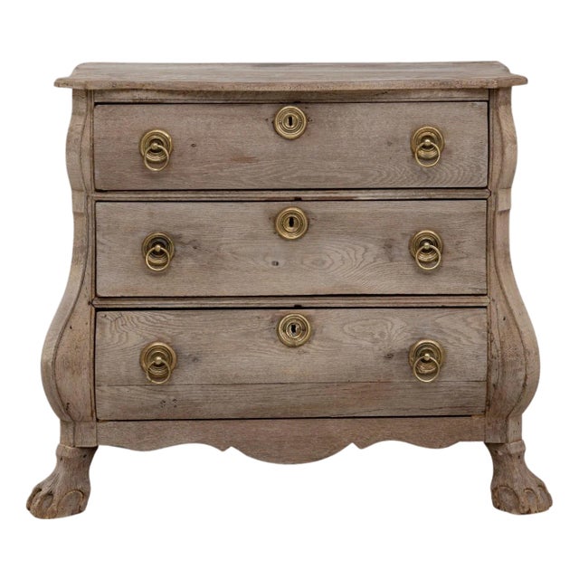 1820s Dutch Oak Bombe Chest Of Drawers For Sale