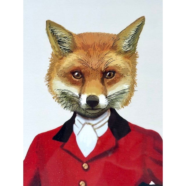 2000 - 2009 Vintage Fox in Fox Hunt Attire Framed Print For Sale - Image 5 of 6