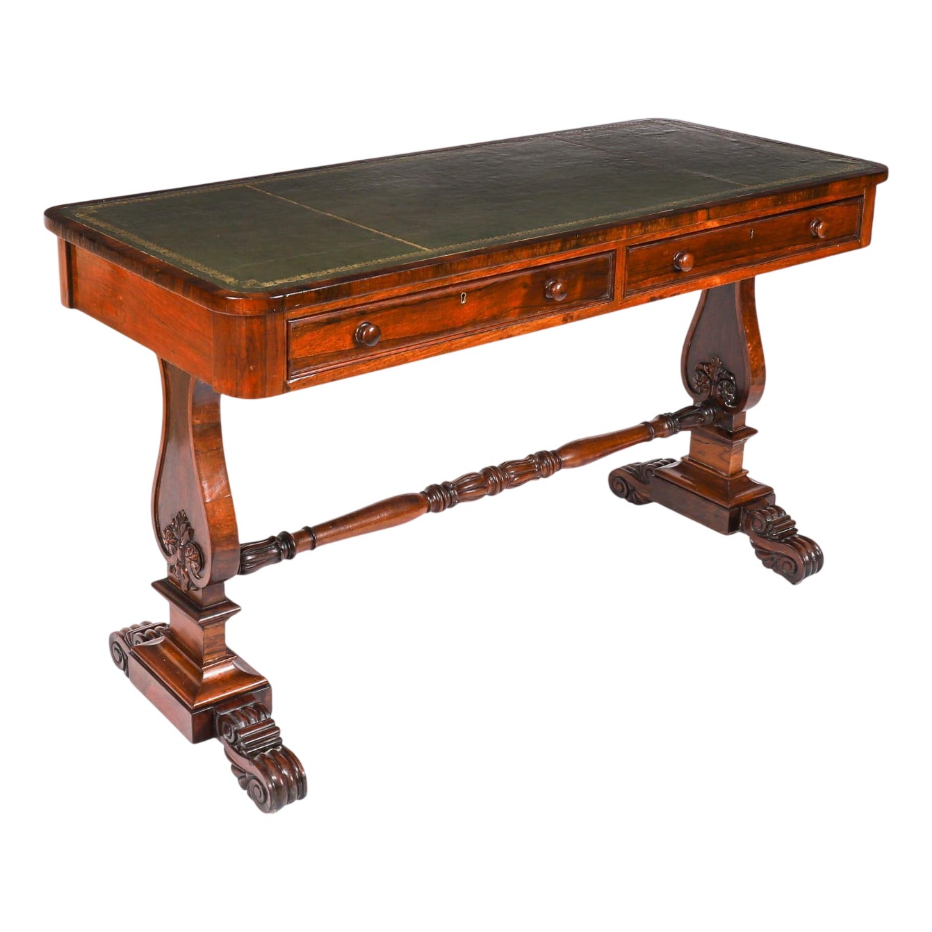 Antique Regency Library Desk by Gonçalo Alves, 19th Century | Chairish