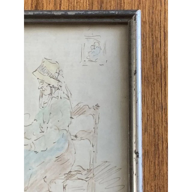 1940s Portrait of Woman, 1945, Watercolor, Framed For Sale - Image 5 of 12