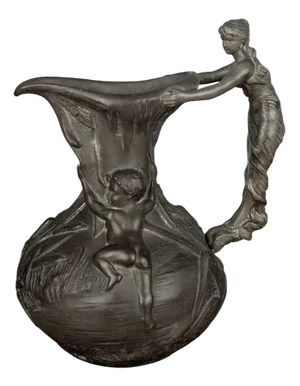 Art Nouveau Pewter Pitcher by Henri Huppé, 1890