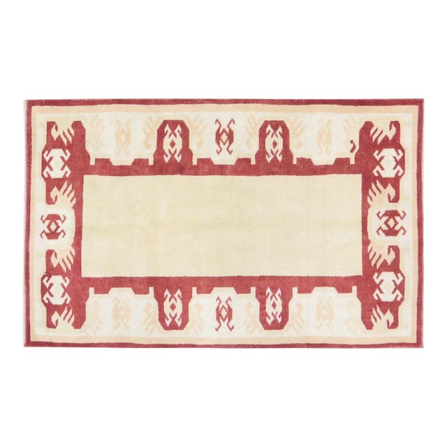 Vintage Turkish Anatolian Hand Knotted Wool Rug, 3x4'1 For Sale