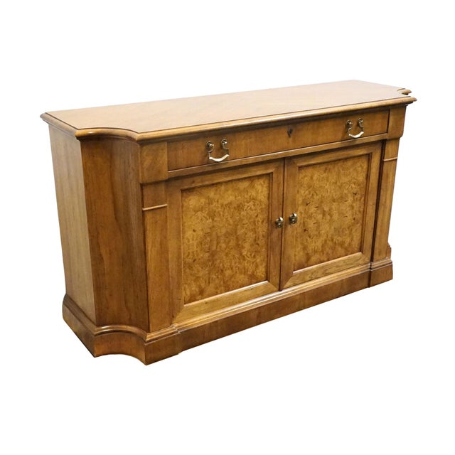 CENTURY FURNITURE Italian Neoclassical Tuscan Style Burled Walnut 56" Server Buffet 31" High 56.5" Wide 18" Deep We...