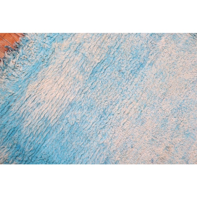 Vintage Sky Blue Moroccan Square Rug - 7' x 8'3" For Sale In New York - Image 6 of 12