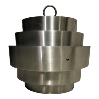 Vintage Stainless Steel Pendant Lamp For Sale