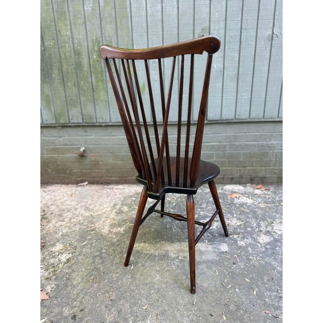 Vintage Art& Craft Style Spindle Brace Back Side Chair by Sikes Company For Sale - Image 11 of 18