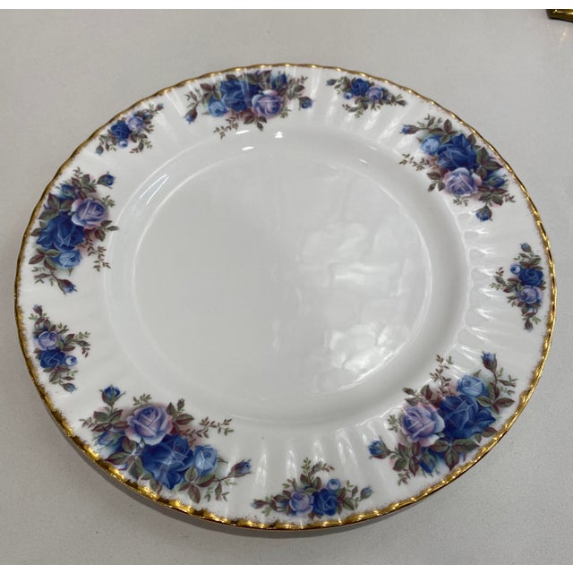 Metal 1980s Royal Albert Moonlight Rose Set - Made in England - Service for 8 - Mint / New: 41pc For Sale - Image 7 of 14