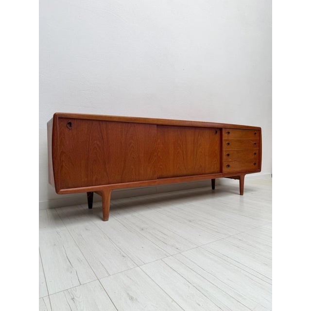 Mid-Century Modern Large Vintage Danish Teak Sideboard by H.P. Hansen, 1960s For Sale - Image 3 of 17