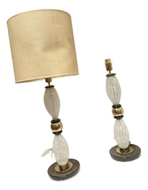 Large Murano Glass Table Lamps, Set of 2