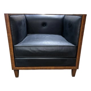 Jonathan Charles Woven Wood Club Chair For Sale