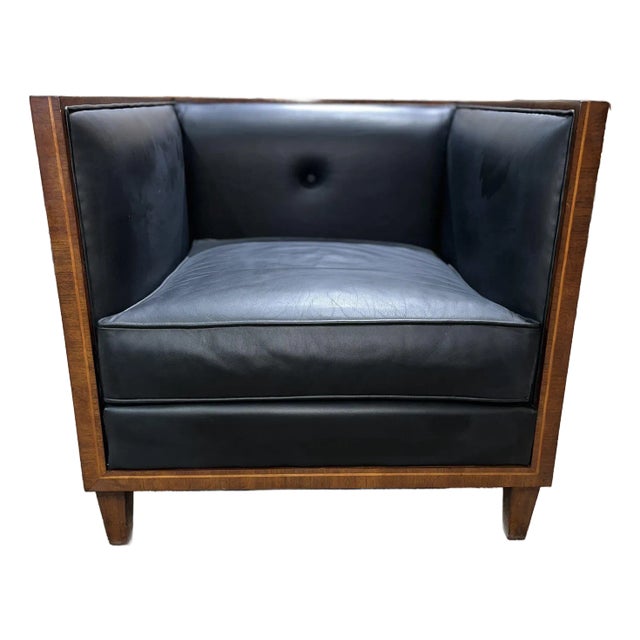 Jonathan Charles Woven Wood Club Chair For Sale