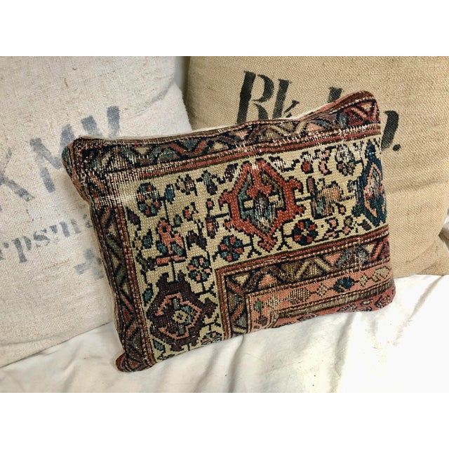 Created from the corner of an antique rug. Asymmetric design creates interesting one of a kind graphic for this custom...