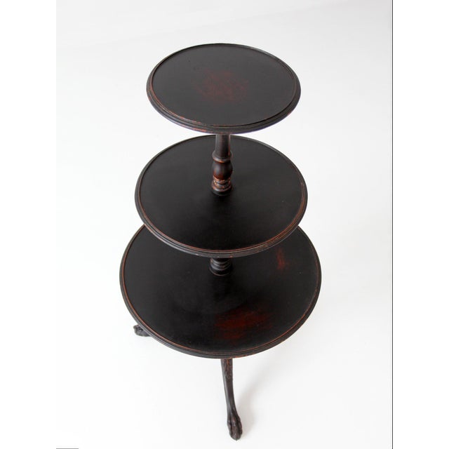 Antique Victorian Tiered Stand With Claw Feet For Sale - Image 11 of 17